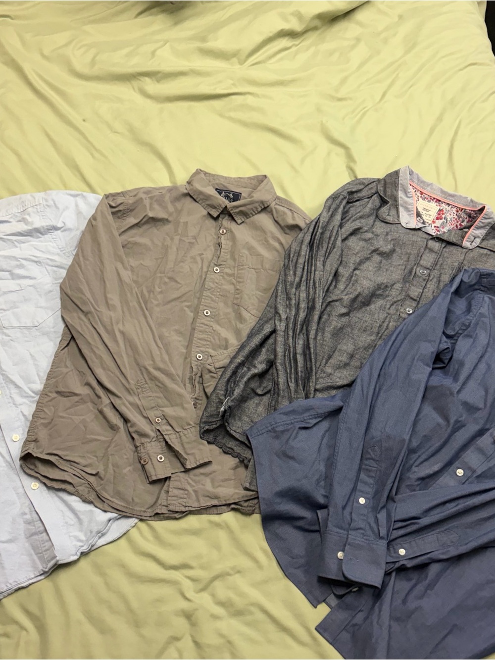 Lightweight Shirt Jackets in Blue, Gray & Tan
